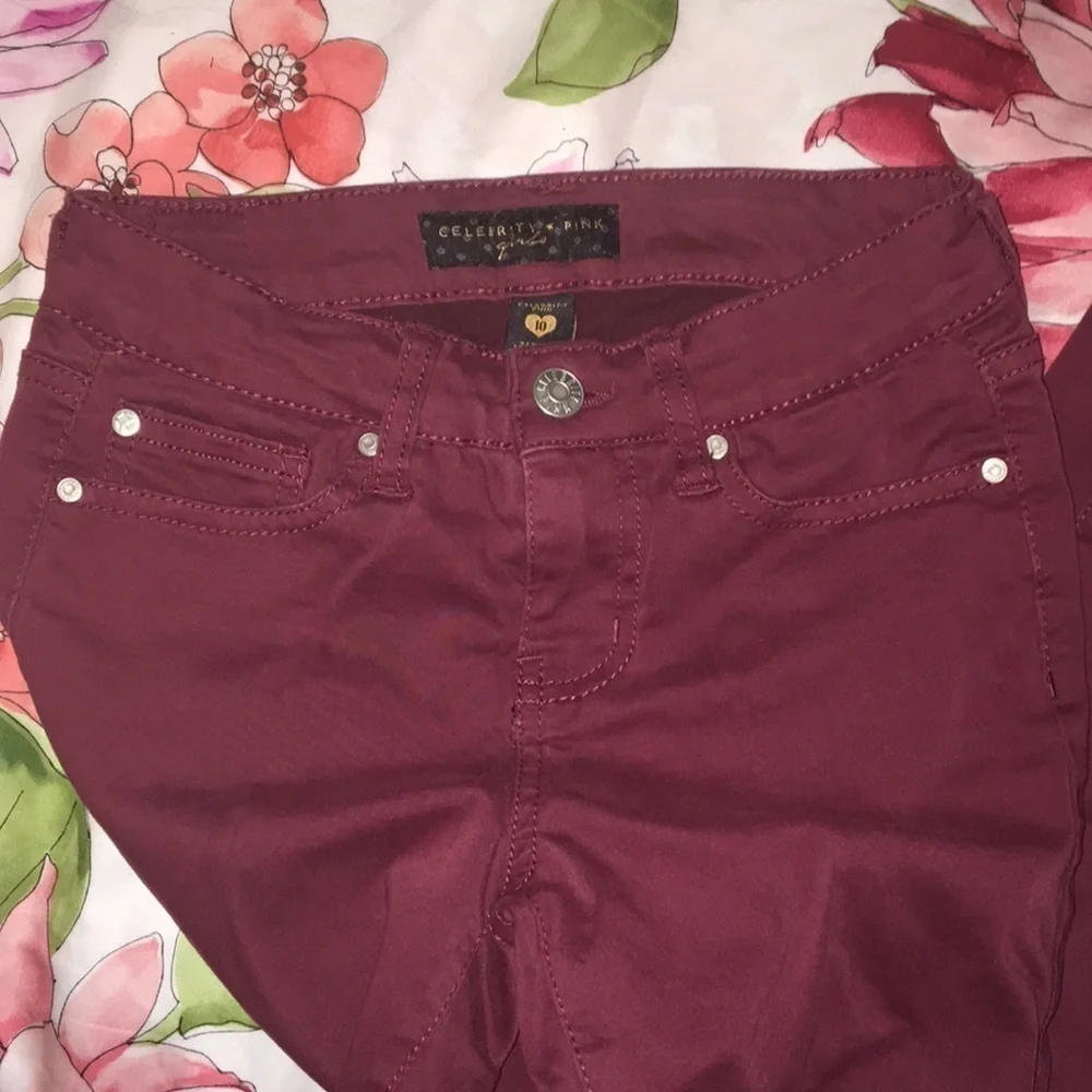 Girls size 10 celebrity‎ Pink pants in red wine